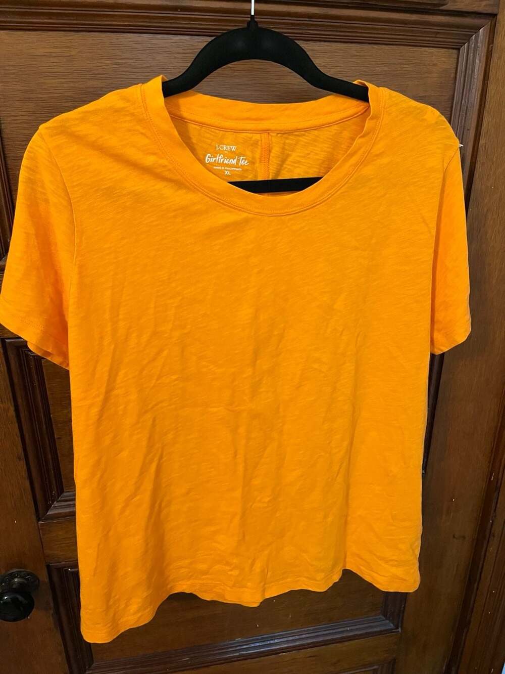 J.Crew Girlfriend Tee Crewneck Slub Cotton T-Shirt Orange XL